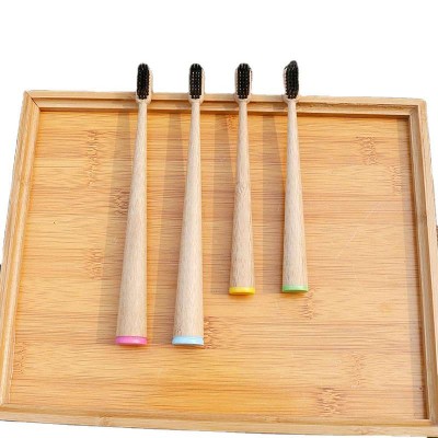 Custom eco-friendly natural bristle charcoal bamboo toothbrush travel